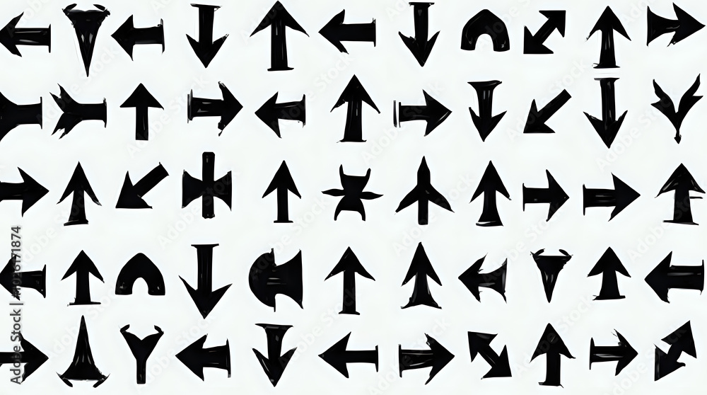 A set of arrow icons featuring black-colored vector designs, ideal for drawing elements. A set of arrow icons featuring black-colored vector designs, ideal for drawing elements.