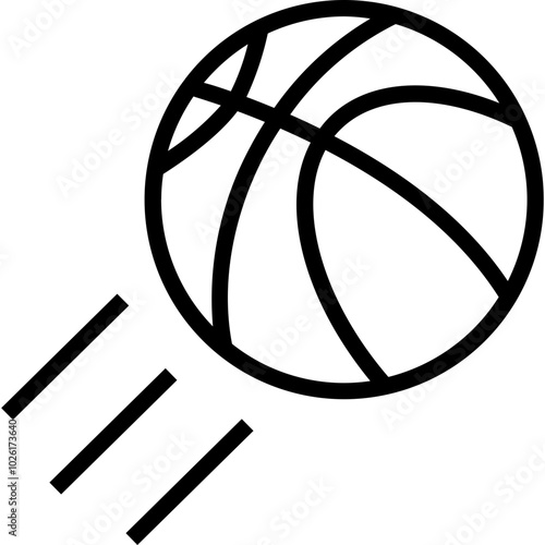 Ball vector icon in outline style 