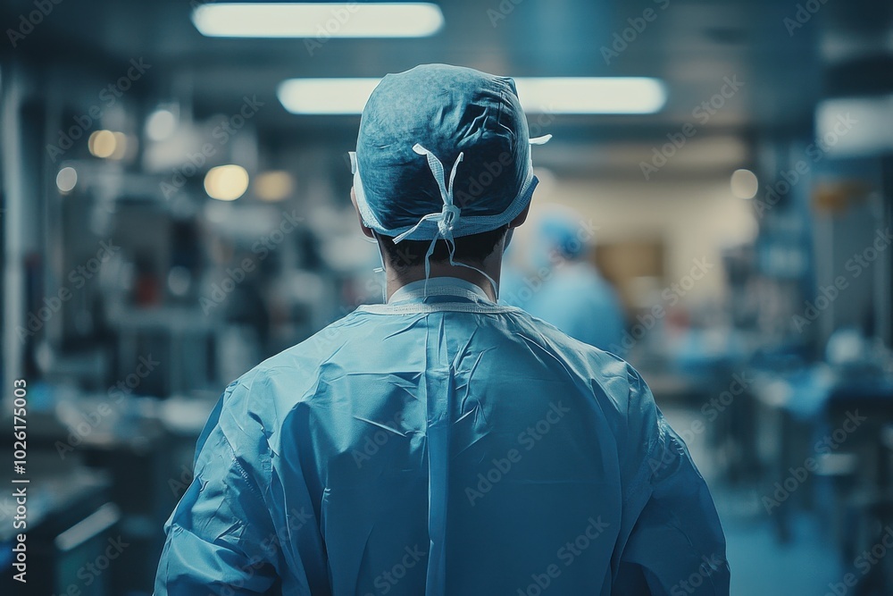 Surgeon in Operating Room Preparing for Surgery Surgeon in Operating Room Preparing for Surgery