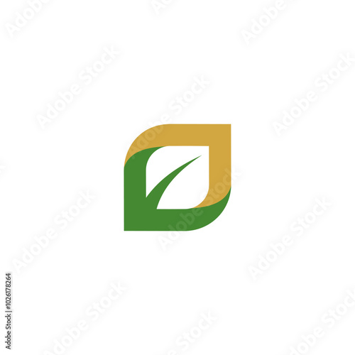Abstract simple leaf logo. leaf icon dynamic green color