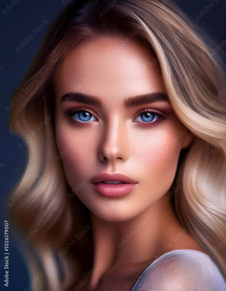 Portrait of a beautiful woman with blue eyes and blond hair Portrait of a beautiful woman with blue eyes and blond hair