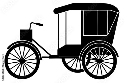 rickshaw  silhouette vector