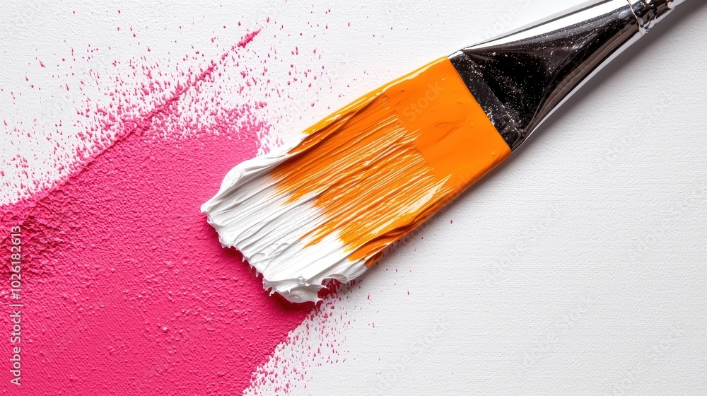 Fototapeta premium Pink and White Paintbrush