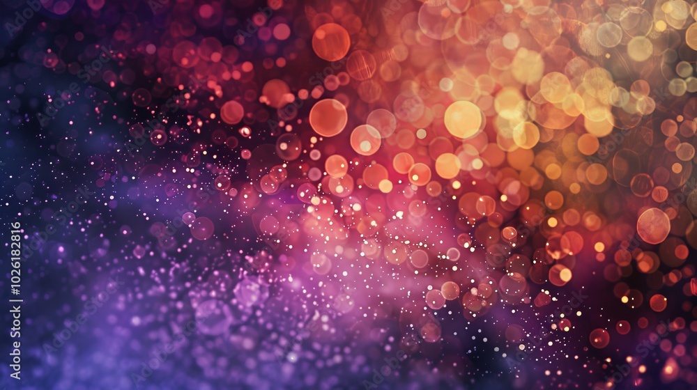 Colorful bokeh effect with vibrant hues of purple, orange, and yellow creating a dreamy backdrop in an abstract composition Colorful bokeh effect with vibrant hues of purple, orange, and yellow creating a dreamy backdrop in an abstract composition
