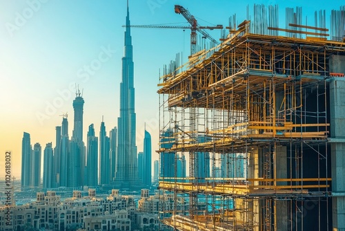 Construction Site Against the Dubai Skyline