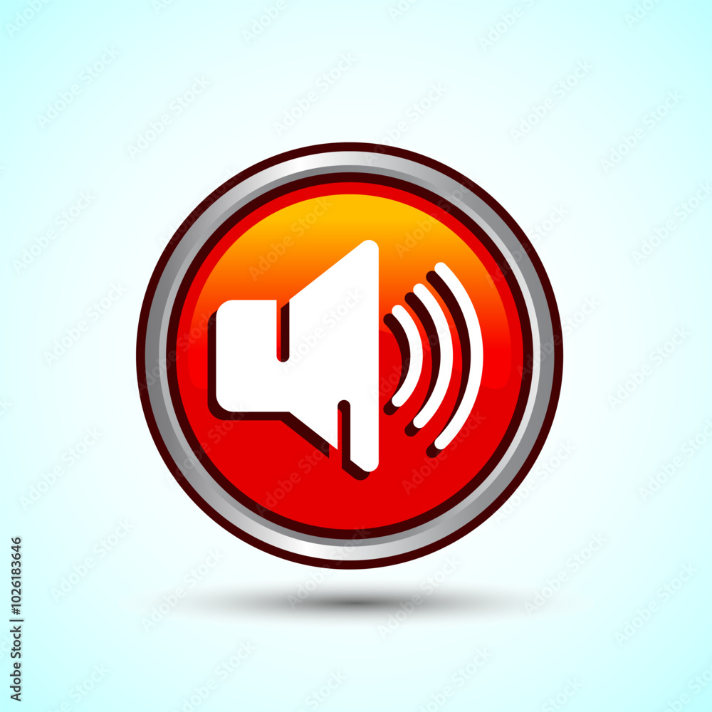 Volume Icon Design Illustration, Sound Icon For Apps and Websites, Orange Color Round Button Design Volume Icon Design Illustration, Sound Icon For Apps and Websites, Orange Color Round Button Design
