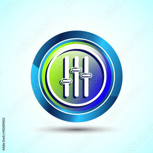 Volume Icon Design Illustration, Sound Icon For Apps and Websites, Glossy Round Button Design