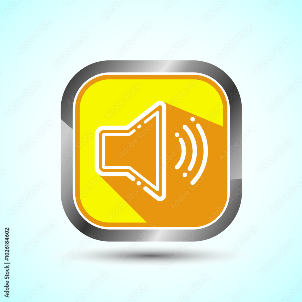 Volume Icon Design Illustration, Sound Icon For Apps and Websites, Yellow Shadow Button Design Volume Icon Design Illustration, Sound Icon For Apps and Websites, Yellow Shadow Button Design
