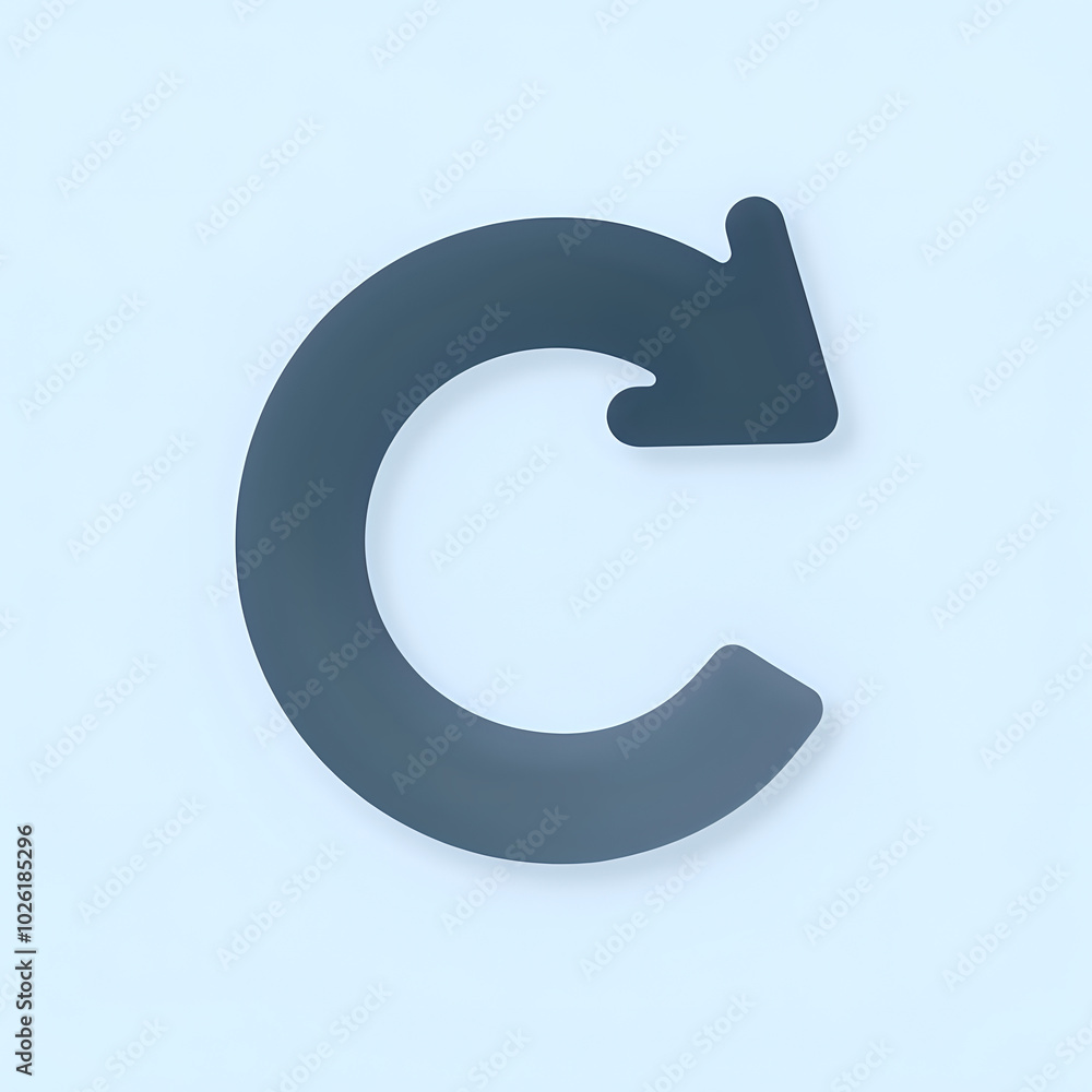 Create a refresh icon featuring a circular arrow that symbolizes reloading or refreshing content, ideal for user interfaces and applications. Create a refresh icon featuring a circular arrow that symbolizes reloading or refreshing content, ideal for user interfaces and applications.