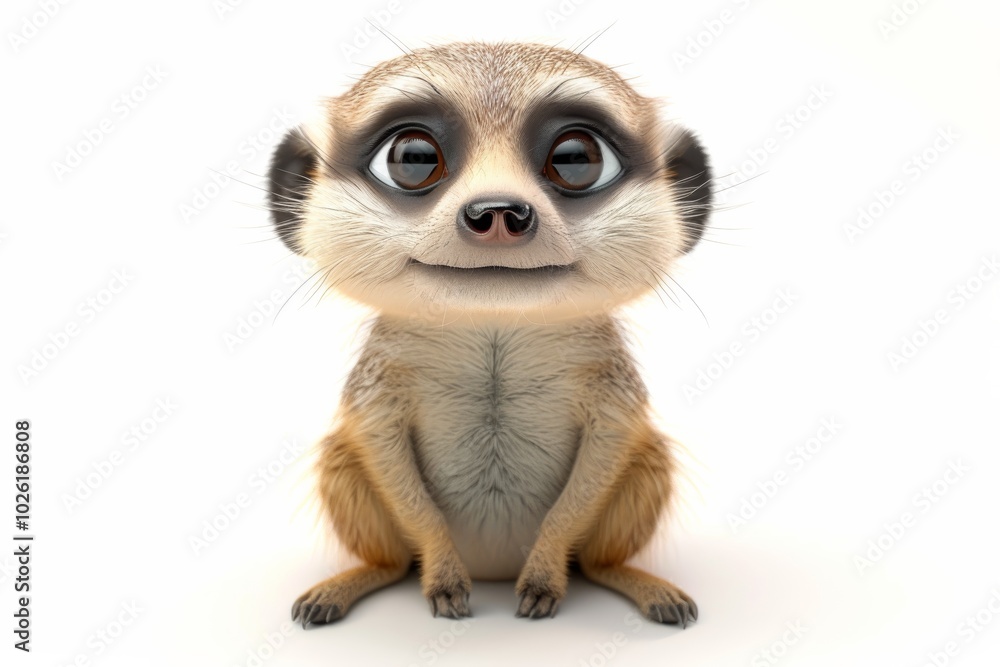 Adorable cartoon meerkat illustration with big eyes Adorable cartoon meerkat illustration with big eyes