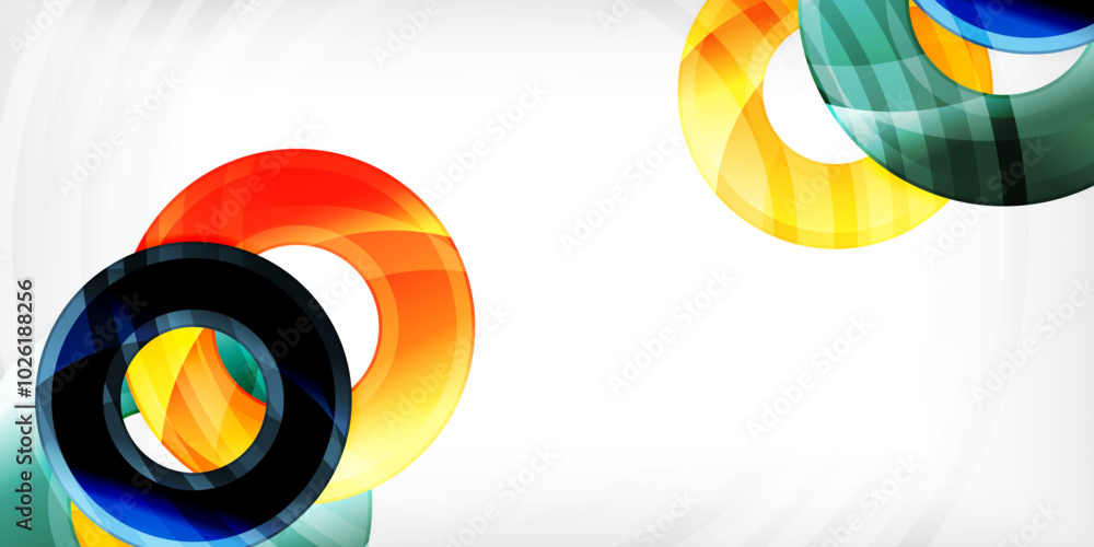 Bright colorful circles with light effects. Abstract background Bright colorful circles with light effects. Abstract background