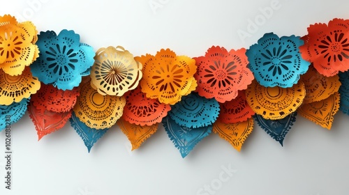 Wallpaper Mural A decorative papel picado banner isolated on white background.  Torontodigital.ca