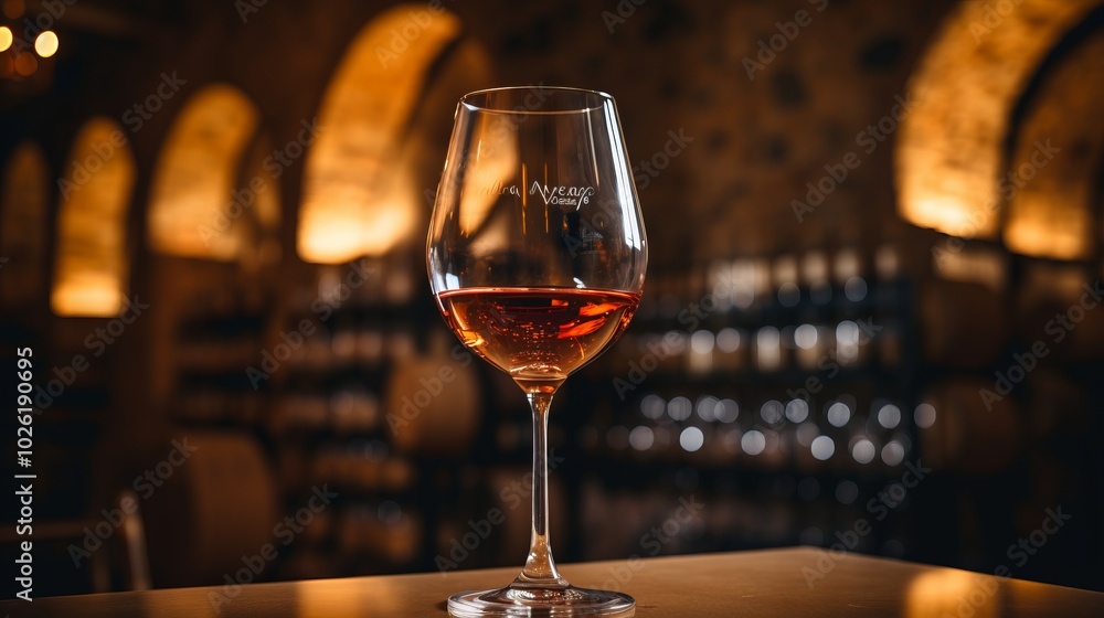 Wine Cell Serenity: Captivating Close-Up of a Modern Portuguese Wine Glass Wine Cell Serenity: Captivating Close-Up of a Modern Portuguese Wine Glass