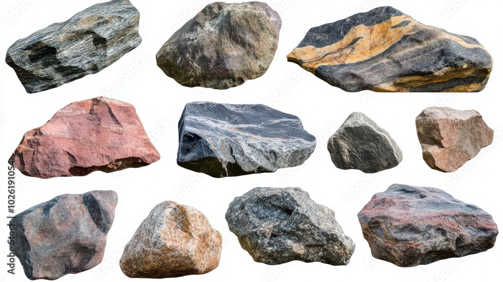 Collection of Various Natural Rocks and Stones Collection of Various Natural Rocks and Stones