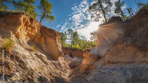 Vibrant Outdoor Photography of Providence Canyon State Park: Captured with Nikon D850, showcasing natural light and vivid colors in stunning detail. photo