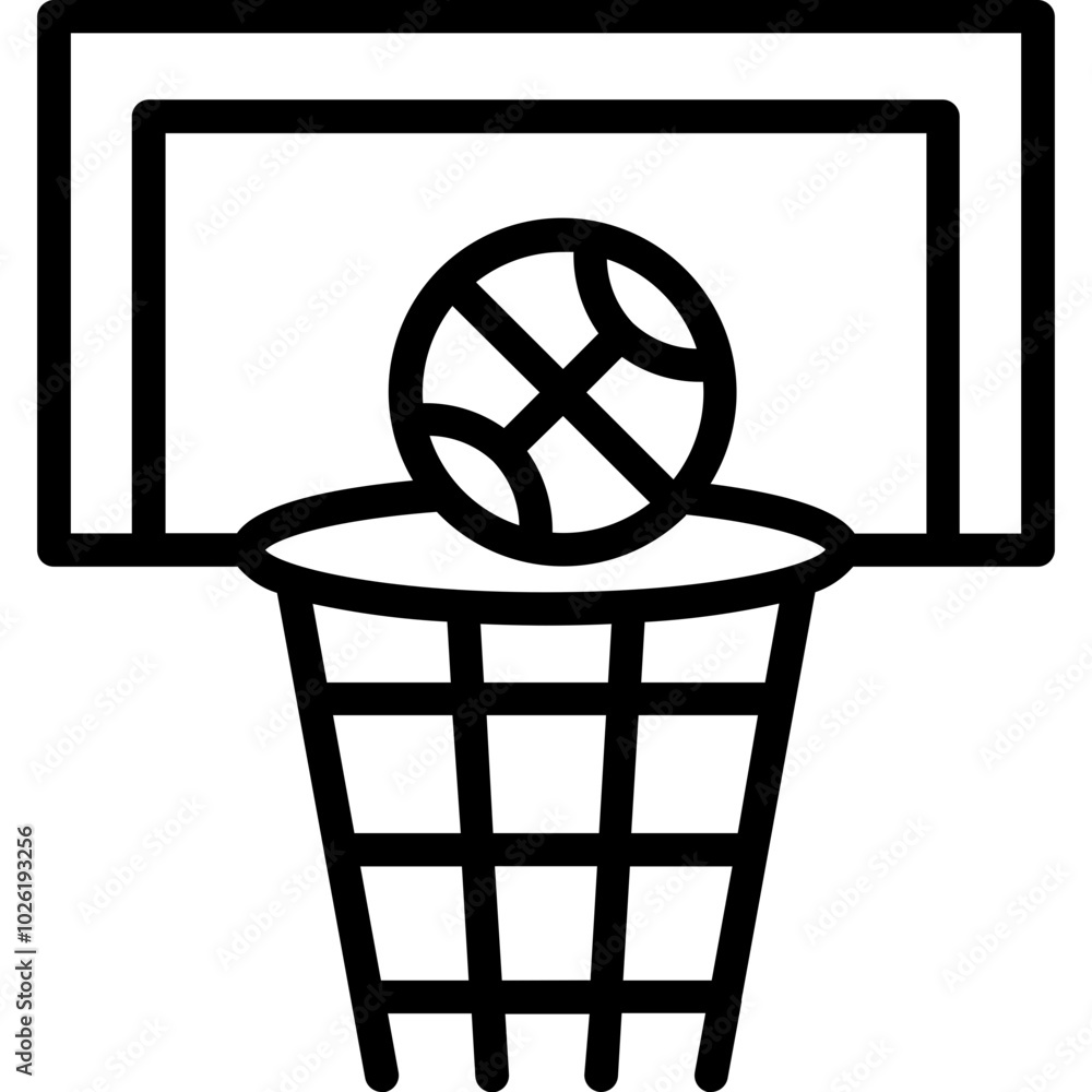 Backboard vector icon in outline style Backboard vector icon in outline style