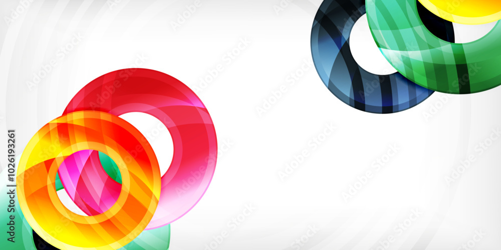 Bright colorful circles with light effects. Abstract background Bright colorful circles with light effects. Abstract background