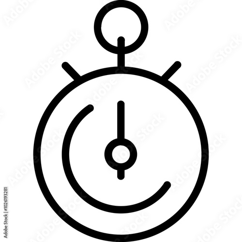 Stopwatch vector icon in outline style 
