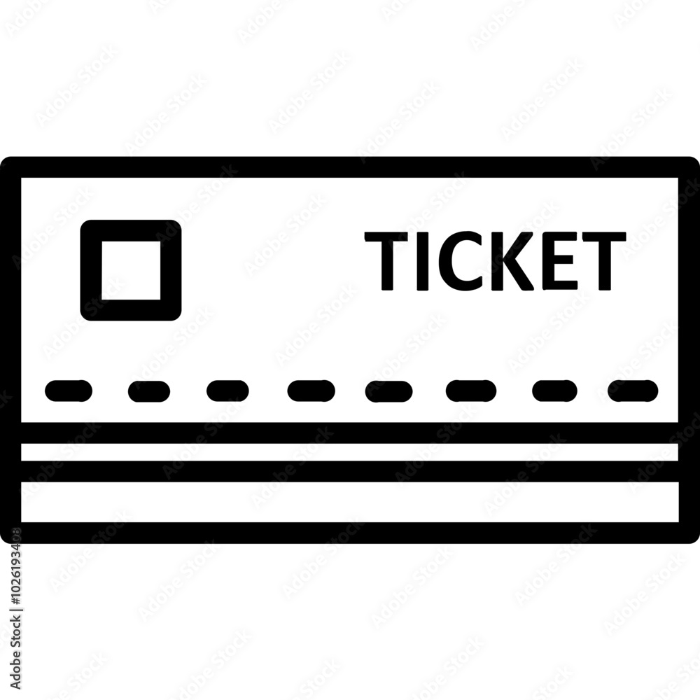 Ticket vector icon in outline style Ticket vector icon in outline style