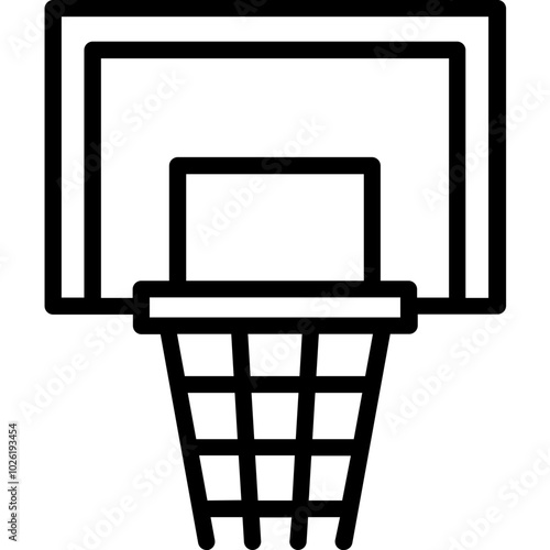 Backboard vector icon in outline style 