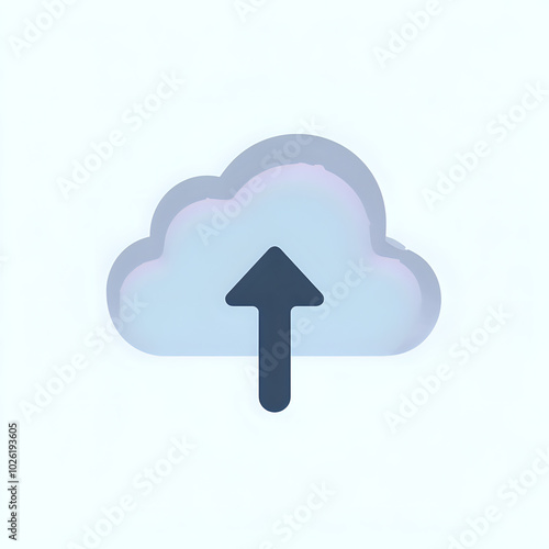 A cloud upload icon featuring an outlined cloud with an upward-pointing arrow, perfect for file upload interfaces and applications.