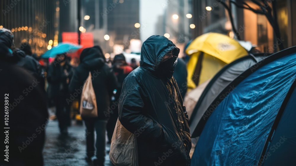 A protest advocating for social justice for the homeless, demanding government action and reform. A protest advocating for social justice for the homeless, demanding government action and reform.