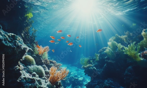 Wallpaper Mural Coral Reef Sunlight. Torontodigital.ca