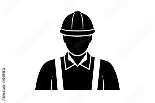 Construction worker male | vector silhouette illustration on white background