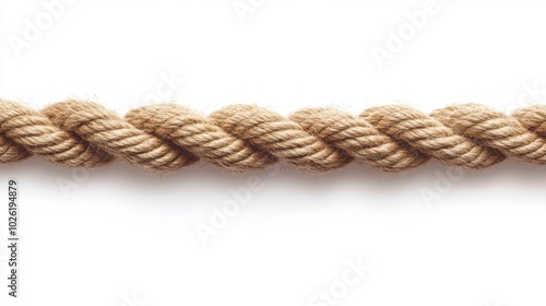 Natural Twisted Rope on White Background