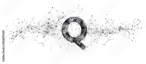 Letter Q Formed by Black Dots and Lines photo