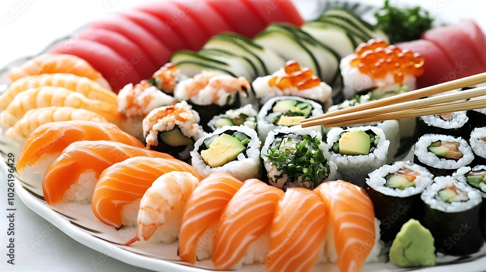 sushi and chopsticks sushi and chopsticks