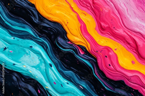 Abstract flowing waves of vibrant colors like pink, purple, orange, and blue, creating a beautiful and fluid artistic background. photo