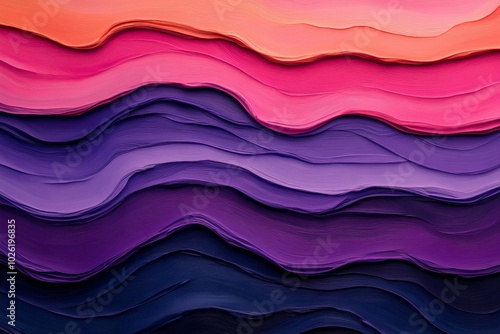 Abstract flowing waves of vibrant colors like pink, purple, orange, and blue, creating a beautiful and fluid artistic background. photo