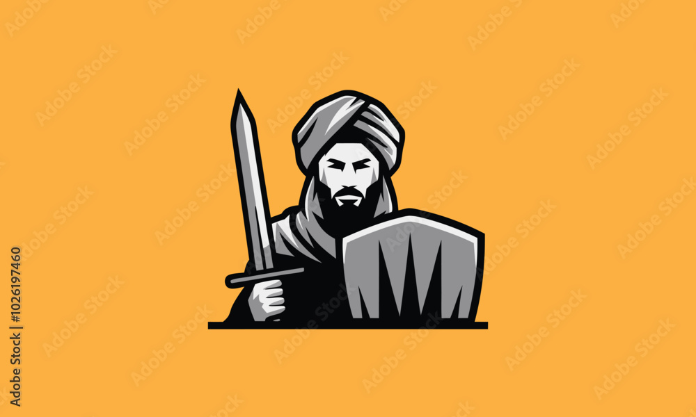 Character Design Illustration of a Warrior with a Turban Character Design Illustration of a Warrior with a Turban
