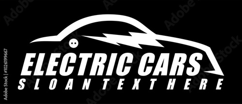 electric car line logo design illustration vector