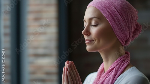 Cancer patients finding relief through holistic healing techniques such as yoga, Reiki, and nutrition. photo