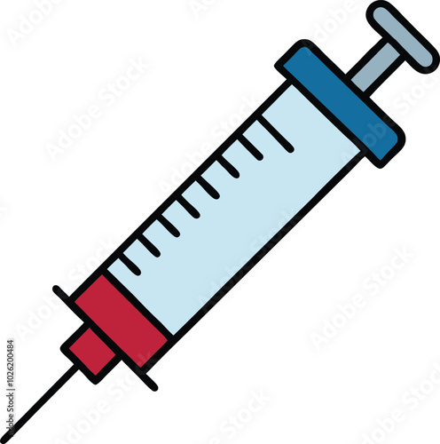 Syringe Vector Icon Illustration.