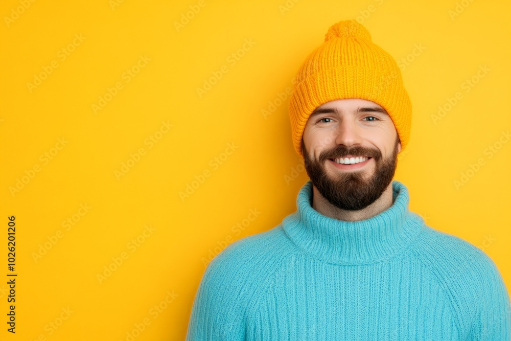 A cheerful man in a yellow sweater takes a selfie during a winter hike, surrounded by snow-covered trees, capturing the beauty of nature and the joy of the moment. A cheerful man in a yellow sweater takes a selfie during a winter hike, surrounded by snow-covered trees, capturing the beauty of nature and the joy of the moment.