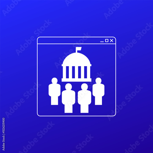 Electronic government icon, digital transformation vector concept