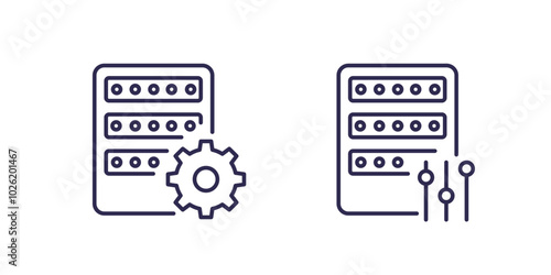 mainframe, server settings line icons