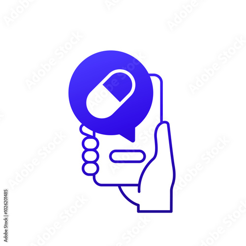 pill reminder app icon with a phone in hand