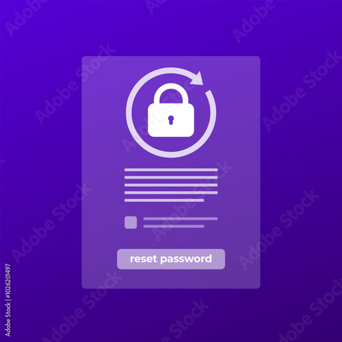 password reset form with a button, ui design