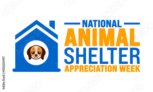 National Animal Shelter Appreciation Week background or banner design template is observed every year in November. Holiday concept. Template for card, poster, placard, template.
