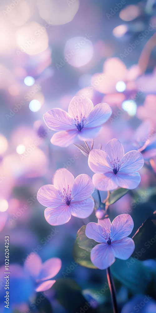 Ethereal blossoms in a dreamy bokeh setting with soft pastel hues and delicate petals Ethereal blossoms in a dreamy bokeh setting with soft pastel hues and delicate petals