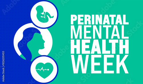 Perinatal Mental Health Week background or banner design template is observed every year in November. Holiday concept. Template for card, poster, placard, template.