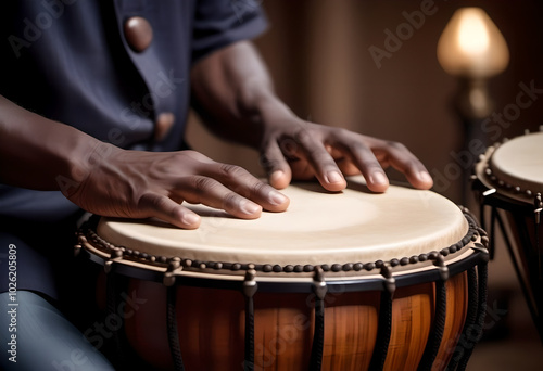 Wallpaper Mural Traditional Musician Playing Hand Drum With Decorative Attire Torontodigital.ca