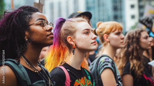 Non-binary activists leading protests and campaigns for gender inclusivity and recognition in society.