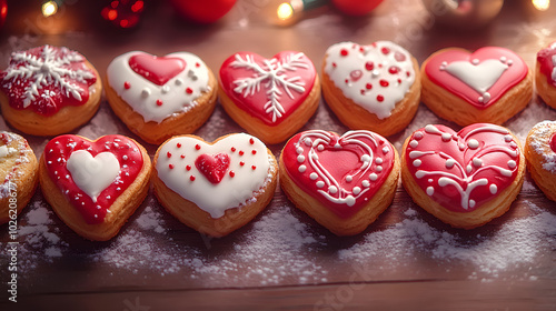 A Festive Display of Delicious Christmas Biscuits: Watercolor and Stock Photo Style Collection