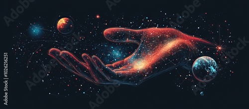 Cosmic Hand Holding the Universe photo