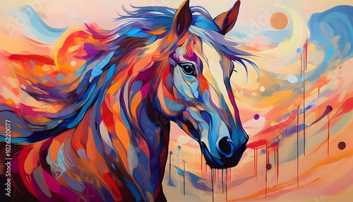 Equine Essence: An Abstract Exploration of Horse Form